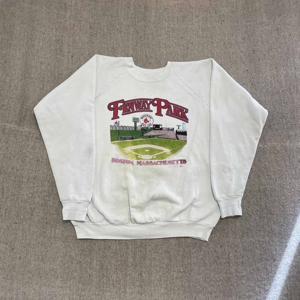 vintage Boston‎ red sox Fenway park sweatshirt mens xl white 1980s MLB